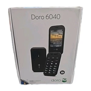 Brandneu Seald Doro 6040 Klapphandy mit großen Tasten - schwarz entsperrt - UK-Bestand - Bild 1 von 6