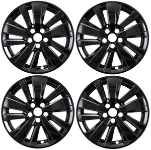 18" Gloss Black Wheel Skins Hubcaps FOR 2022-2025 Nissan Pathfinder (Set of 4) - Picture 1 of 4