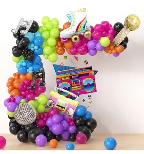 80’s, 90’s Party Balloons Kit - Roller Skates, Boom Box, Multi Colored Standard - Picture 1 of 6