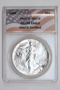 1988 SILVER EAGLE ANACS MS70 - Picture 1 of 2