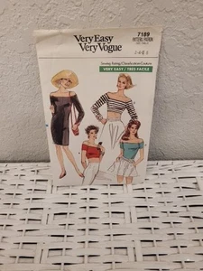 VESTIDO/TOP MUJER MUY FÁCIL MUY DE MODA VINTAGE PATRÓN 7189 TALLA 2-8 NUEVO-SIN CORTAR - Imagen 1 de 2