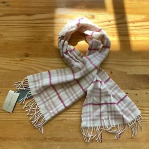Burberry NEW $265 Dusty Pink Check Icon Cashmere Scarf 0322AS - Picture 1 of 4