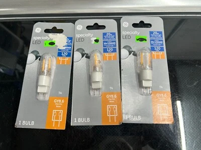 New 3-pack lot GE LED T4 GY8.6 Clear 2.5W=20 Watt Specialty Bulb Flat Pin Base - Image 1 of 3