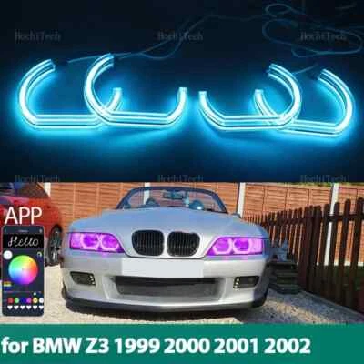 4x RGB Rings LED Angel Eyes Kit with APP control for BMW Z3 1999 2000 2001 2002 - Image 1 of 4