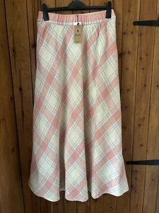 RALPH LAUREN 100% LINEN CHECK PLAID TARTAN A LINE SKIRT MEDIUM DENIM & SUPPLY - Picture 1 of 4