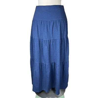 Falda estilo línea A WILT (Talla XS) azul con capas 100 % algodón cintura elástica MODESTA Foto 1 de 4