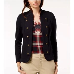 Damen Tommy Hilfiger Military Band Jacke Gr. M Navy Gold Knöpfe Stretch - Bild 1 von 6