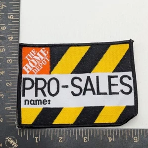 Home Depot Pro-Sales Patch Employee Name Tag Style Yellow Black Stripe - Picture 1 of 2