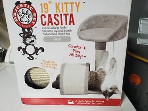 Majestic Pet Products 19” KITTY CAT PLAY POST/HOUSE