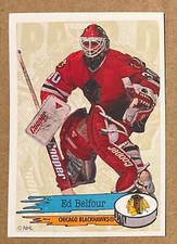 1995-96 ED BELFOUR PANINI NHL HOCKEY STICKER CARD #166 CHICAGO BLACKHAWKS