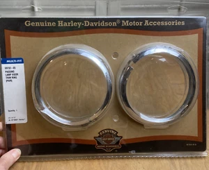 Harley-Davidson Passing Lamp Visor Trim Ring 4-1/2" PAIR 69732-05 open box new - Picture 1 of 4