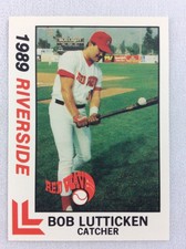 1989 Riverside Red Wave-California League-BEST Baseball Card-Bob Lutticken