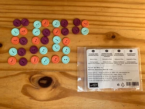 Stampin’Up! Designerknöpfe Bunter Basar Knöpfe Rund 34 Bunt  Köpfe NEU - Bild 1 von 3