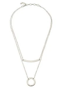 Collana Marca Fortunata Argento Cerchio Barra Charms Catena Gioielli 4820 - Foto 1 di 1