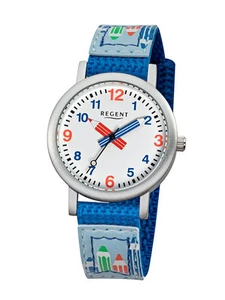 Kinderuhr Kinderarmbanduhr Lernuhr Regent blau Stifte analog Jungen NEU F731 - Bild 1 von 4