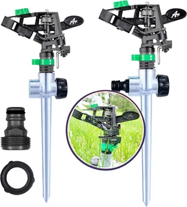 Pulsating Impact Sprinklers, Adjustable Spray for Yard, Lawn & Garden (2 Pcs) - Picture 1 of 12