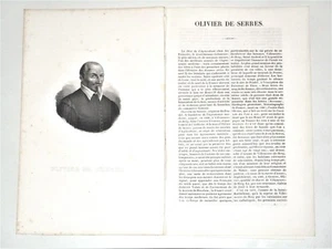 Olivier de Serres 1539-1619 Villeneuve-de-Berg Ardèche Agronome Ecrivain - Picture 1 of 1