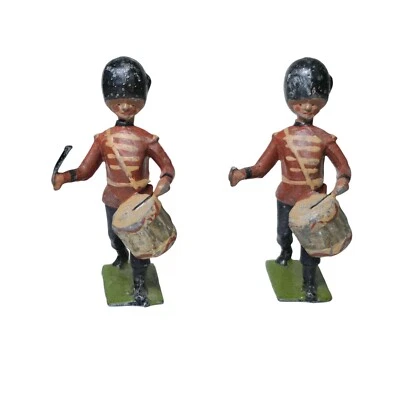 Figuras de plomo antiguas de los bateristas de los guardias británicos Coldstream de juguete de soldado de colección Foto 1 de 4