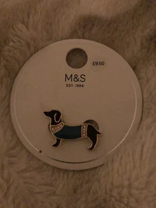 M and S Dachshund sausage dog brooch - Picture 1 of 1