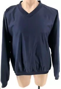 Augusta Sportswear V Neck Pull Over Golf Shirt Size Large DK Blue Navy - Picture 1 of 5