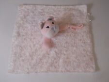 Vitamins baby cat soft security blanket lovey pink white swirl with pacifier tab