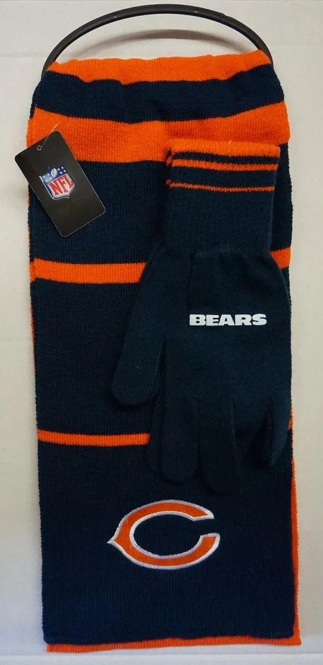 NFL Chicago Bears Reebok Little Earth Invierno Tejido Bufanda y Guantes Conjunto ¡NUEVO! Foto 1 de 1