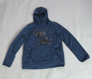 Under Armour Hoodie Boys Medium Blue Fleece Sweatshirt Hooded Logo Active - Picture 1 of 8
