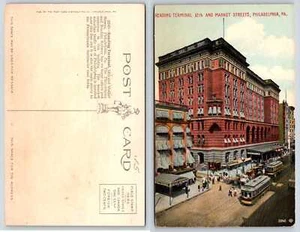 Philadelphia PA READING TERMINAL 12TH & MARKET STS TROLLEY Postcard U878 - Picture 1 of 1