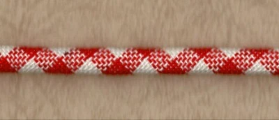 Borde de cordón de guinga rojo y blanco de 5 yardas de 5,5 mm, 1/4" 27819 Foto 1 de 2