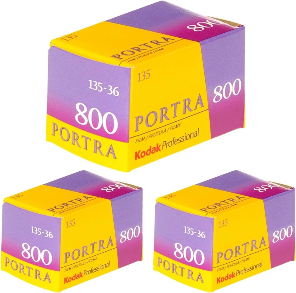 KODAK 145 1855 Pro Portra 800 Color Negative Film (ISO 800) 35mm 36 sheets 3pack - Image 1 of 1