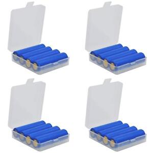 4 Pack Protective Storage Case Holder for 18650 Batteries or CR123A Batteries