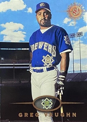 1995 Topps Stadium Club #423 Greg Vaughn Milwaukee Brewers Baseball Card - Image 1 of 2