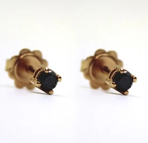 Orecchini in Oro Rosa 18k con Diamanti Neri Punto Luce - Griffe Rotonda 0.30 ct. - Foto 1 di 1