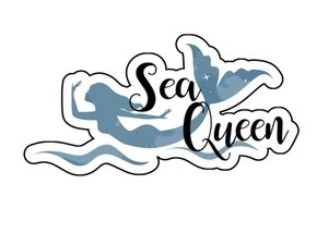 Sea Queen Mermaid Watercolor Boho Rustic Vinyl Die Cut Sticker 3.5x2.5 - Picture 1 of 1