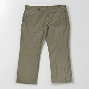 Duluth Flex Ballroom Pants Mens 46X30 Khaki Canvas Trim Fit Workwear Distress - Picture 1 of 15
