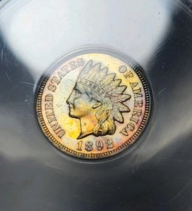 Toned 1892 Indian Head Cent Proof- ANACS PR63RB - Picture 1 of 15