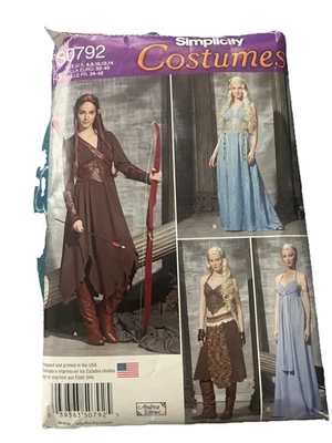 Simplicity S0792 Fantasy Halloween GoT Elf Costume Sewing Pattern 6-14 UC - Image 1 of 2