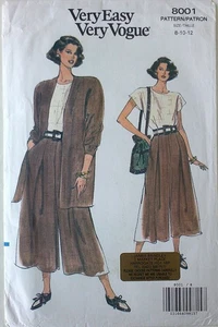 Vogue 8001 Misses / Miss Petite Jacket Jumpsuit Sewing Pattern Sz 8-10-12 - Picture 1 of 1