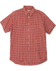 TOM TAILOR Mens Short Sleeve Shirt Large Red Check Cotton DA08 - Picture 1 of 3