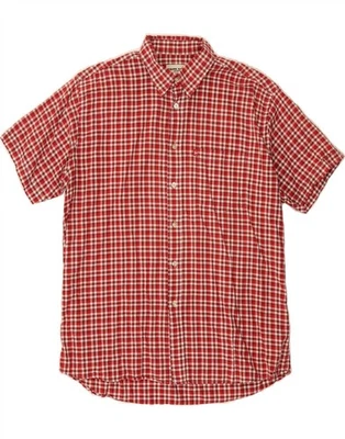 TOM TAILOR Mens Short Sleeve Shirt Large Red Check Cotton DA08 - Image 1 of 3