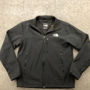 The North Face Jacket Mens Medium Black Softshell Windproof Fleece Lined TNF - Picture 1 of 12
