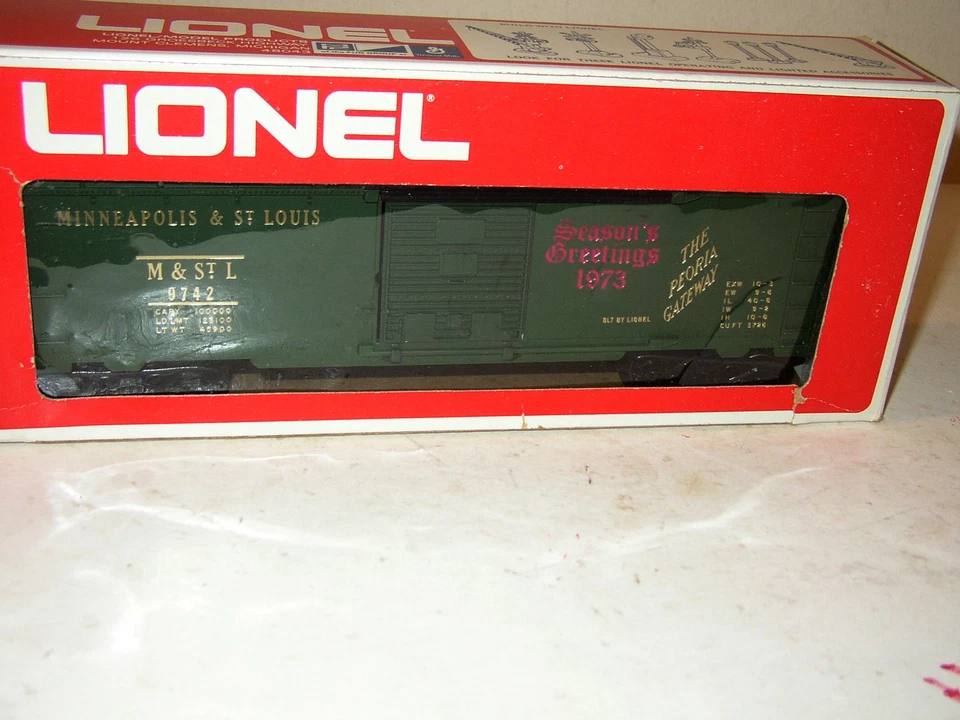 Lionel Season's Greeting's 1973 Box Car M&StL 9742 Minneapolis & St. Louis - Image 1 of 3