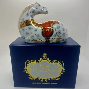 Royal Crown Derby Bone China Imari Horse Figurine Paperweight - Picture 1 of 8