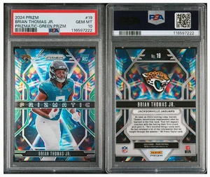 Panini Prizm 2024 - Prizm verde prizmático #19 Brian Thomas Jr. (RC) PSA 10 gemas - Imagen 1 de 1