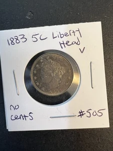 1883 No Cents Liberty Head V Nickel Stempelglanz Stempelglanz - Bild 1 von 2
