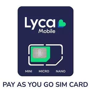 4500 sztuk kart SIM Lyca Mobile UK Trio PAYG + 50 Irlandia Lycamobile karty SIM - Zdjęcie 1 z 1