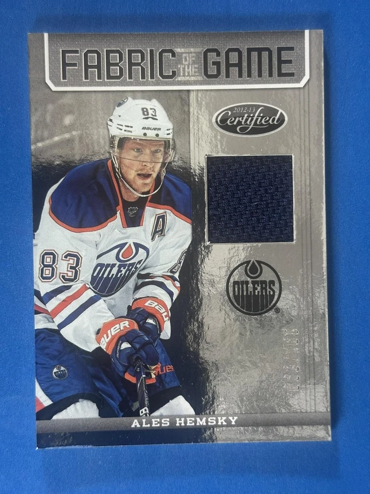 2012-13 Panini Certified Fabric of the Game Ales Hemsky Jersey #/299 Oilers - Image 1 of 2