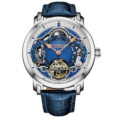 Reloj Hombre Stuhrling 1017 03 Automático Cronometrador Celestial Doble Hora Azul Foto 1 de 4