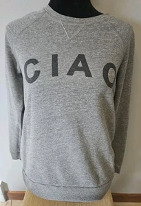 Anthropologie XS Sol Angeles Ciao Gray Crew Neck Casual Sweatshirt - Picture 1 of 5