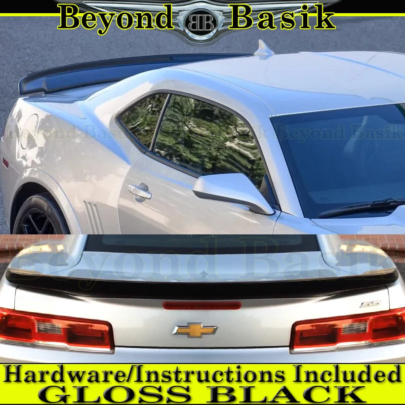 NEGRO BRILLANTE 2014-2015 Chevy Camaro SS Z28 Fábrica Estilo Hoja Alerón ABS Foto 1 de 4